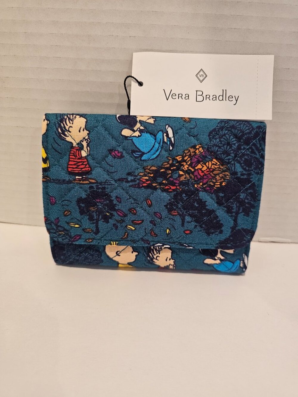 NWT Vera Bradley RFID Riley Compact Wallet Peanuts Fall Meadow Pumpkin Halloween - Picture 5 of 14